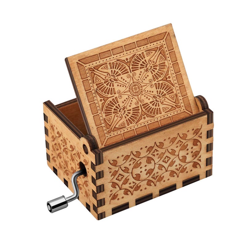 Huntmic You are My Sunshine Wood Music Boxes,Laser Engraved Vintage Wooden Sunshine Musical Box Gifts for Girlfriend,Boyfriend,Family Friends,On Birthday,Festival (Husband to Wife) - Image 4